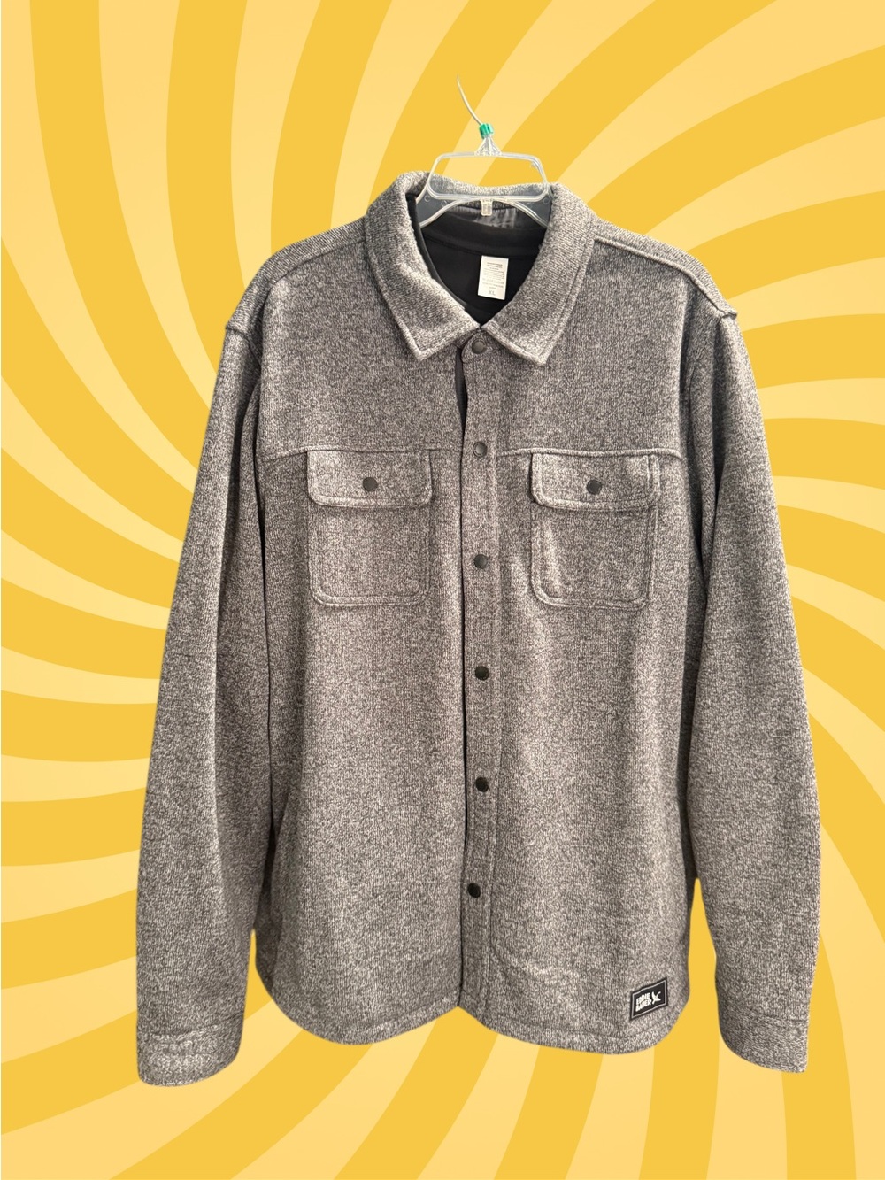 NWOT Eddie Bauer Men's Heather Gray Snap-Front Shirt Jacket